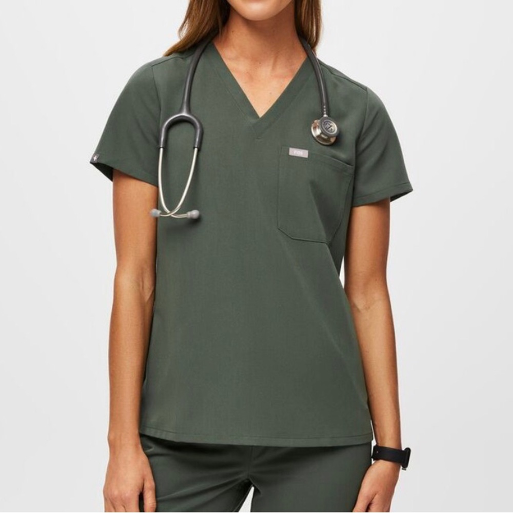 Figs Moss Catarina - one-pocket scrub top - Small